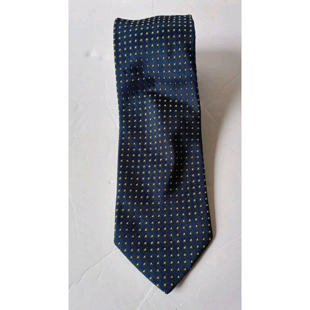 Vintage Valentino Silk Tie Navy Blue Eyelet 58 Inches